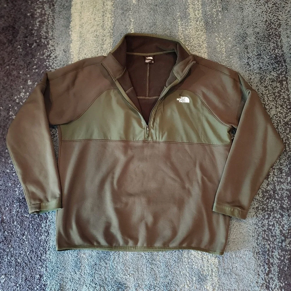The North Face Pullover Green Canyonlands Fleece 1/2 Zip Up - Men Size XL